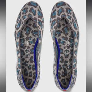 Rothy’s The Flat in‎ Spotted Leopard Grey Blue Size 10.5